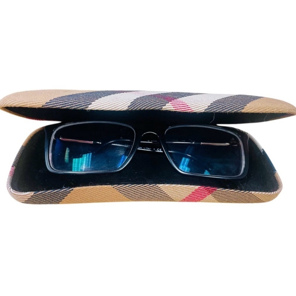 Burberry Eyeglasses Readers 140 Nova Check  Case Black Frame Clear Lenses